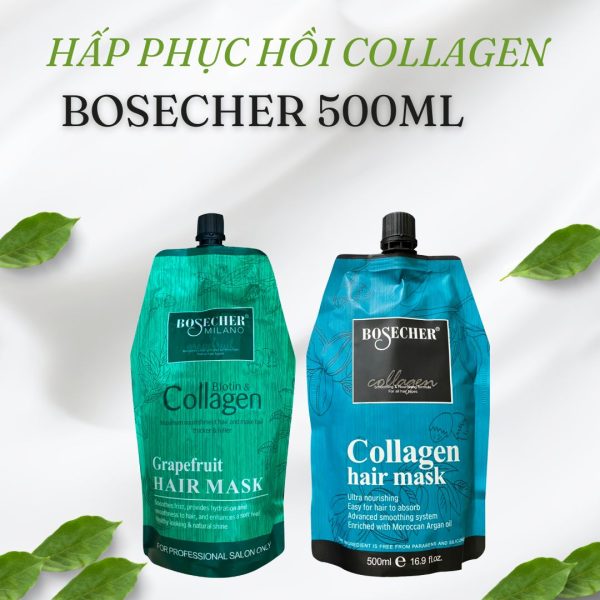 Hấp phục hồi Biotin collagen Bosecher- 1000ml (túi) - Ảnh 2