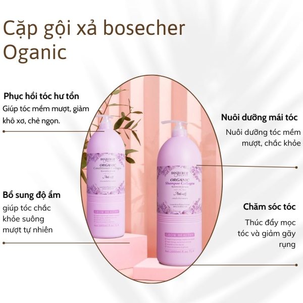 Dầu xả Collagen Organic Bosecher - 2000ml - Ảnh 4