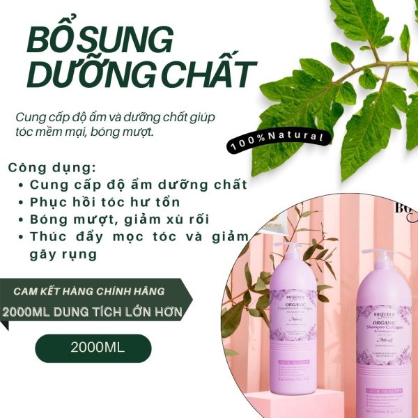Dầu xả Collagen Organic Bosecher - 2000ml - Ảnh 5